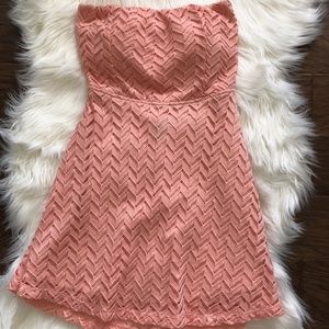 Small Pink Strapless Babydoll Dress